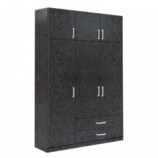 Ντουλάπα ArteLibre BENGTA Μαύρο Μοριοσανίδα 150x60x240cm