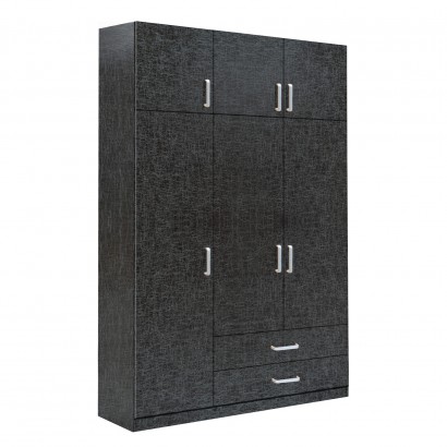 Ντουλάπα ArteLibre BENGTA Μαύρο Μοριοσανίδα 150x60x240cm