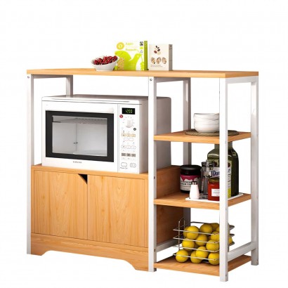 Ραφιέρα Κουζίνας ArteLibre LYNX Δρυς-Λευκό MDF-Μέταλλο 80x30x71cm