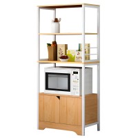 Ραφιέρα Κουζίνας ArteLibre CARIBOU Δρυς-Λευκό MDF-Μέταλλο 60x30x120cm