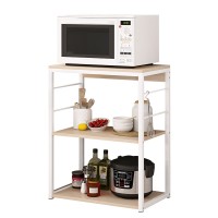 Ραφιέρα Κουζίνας ArteLibre DALL Maple-Λευκό MDF-Μέταλλο 50x30x71cm