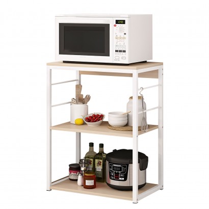 Ραφιέρα Κουζίνας ArteLibre DALL Maple-Λευκό MDF-Μέταλλο 50x30x71cm