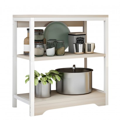 Ραφιέρα Κουζίνας ArteLibre OTTER Maple-Λευκό MDF-Μέταλλο 60x30x66cm Ραφιέρα Κουζίνας ArteLibre OTTER Maple-Λευκό MDF-Μέταλλο 60x30x66cm