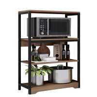 Ραφιέρα Κουζίνας ArteLibre WALRUS Καφέ Σκούρο-Μαύρο MDF-Μέταλλο 60x30x100cm