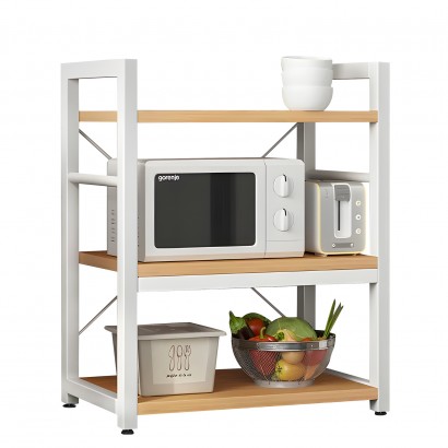 Ραφιέρα Κουζίνας ArteLibre FOX Φυσικό-Λευκό MDF-Μέταλλο 60x36x78cm