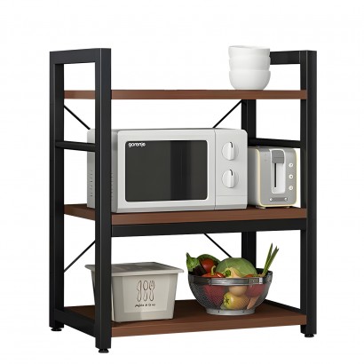 Ραφιέρα Κουζίνας ArteLibre FOX Καφέ Σκούρο-Μαύρο MDF-Μέταλλο 60x36x78cm