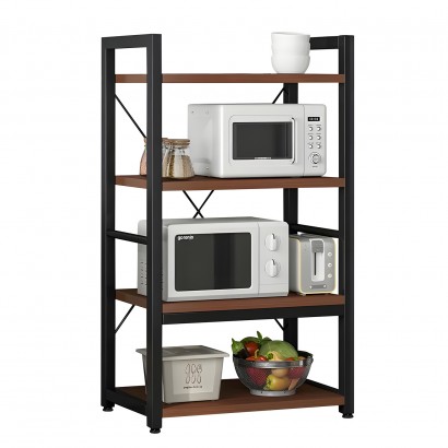 Ραφιέρα Κουζίνας ArteLibre WOLVERINE Καφέ Σκούρο-Μαύρο MDF-Μέταλλο 60x36x117cm