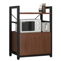 Ραφιέρα Κουζίνας ArteLibre STOAT Καφέ Σκούρο-Μαύρο MDF-Μέταλλο 60x36x82cm