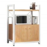 Ραφιέρα Κουζίνας ArteLibre STOAT Φυσικό-Λευκό MDF-Μέταλλο 60x36x82cm