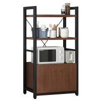 Ραφιέρα Κουζίνας ArteLibre BADGER Καφέ Σκούρο-Μαύρο MDF-Μέταλλο 60x36x121cm