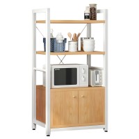 Ραφιέρα Κουζίνας ArteLibre BADGER Φυσικό-Λευκό MDF-Μέταλλο 60x36x121cm