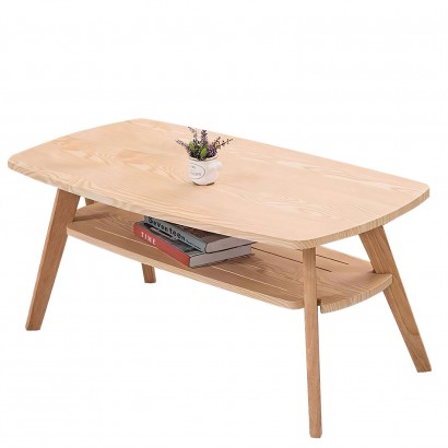 Τραπεζάκι Σαλονιού ArteLibre KHOBI Φυσικό MDF-Ξύλο 100x48x45cm