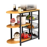 Ραφιέρα Κουζίνας ArteLibre LOPOTA Δρυς-Μαύρο MDF-Μέταλλο 80x33x75cm