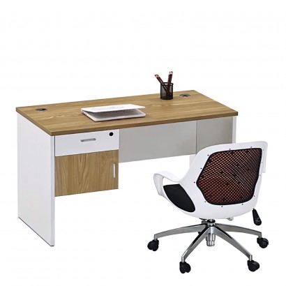 Γραφείο Επαγγελματικό ArteLibre ELDERFLOWER Λευκό-Φυσικό Μοριοσανίδα 120x60x75cm