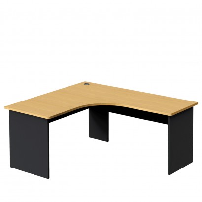 Γραφείο Επαγγελματικό Γωνιακό ArteLibre GALAX Φυσικό-Ανθρακί Μοριοσανίδα 140x120x75cm