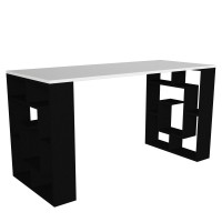 Γραφείο ArteLibre LINE Λευκό-Μαύρο 140x60x74cm