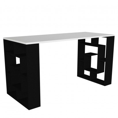 Γραφείο ArteLibre LINE Λευκό-Μαύρο 140x60x74cm