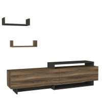 Σύνθετο ArteLibre WENDY Καρυδί-Ανθρακί 180x31.4x48.6cm