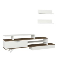 Σύνθετο ArteLibre KEVIN Λευκό-Καρυδί 180x29.6x51.8cm