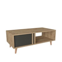 Τραπεζάκι Σαλονιού ArteLibre ANDROS Φυσικό-Ανθρακί Μοριοσανίδα-Μελαμίνη 120x60x45cm