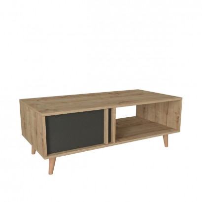 Τραπεζάκι Σαλονιού ArteLibre ANDROS Φυσικό-Ανθρακί Μοριοσανίδα-Μελαμίνη 120x60x45cm