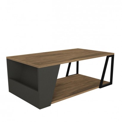 Τραπεζάκι Σαλονιού ArteLibre TINOS Φυσικό-Ανθρακί Μοριοσανίδα-Μελαμίνη 100x55x36cm