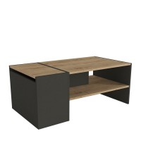 Τραπεζάκι Σαλονιού ArteLibre LEROS Φυσικό-Ανθρακί Μοριοσανίδα-Μελαμίνη 110x60x45cm