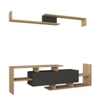 Σύνθετο Τηλεόρασης ArteLibre DREAM Φυσικό-Ανθρακί Μοριοσανίδα-Μελαμίνη 154x25x170cm