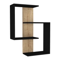 Ράφι Τοίχου ArteLibre AYANNA Φυσικό-Μαύρο Μοριοσανίδα-Μελαμίνη 72x22x90cm