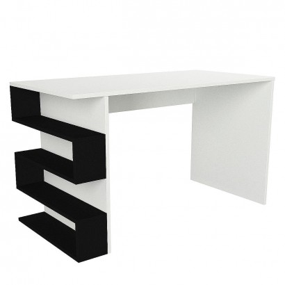 Γραφείο ArteLibre CLEORA Λευκό-Μαύρο Μοριοσανίδα-Μελαμίνη 120x60x74cm