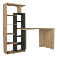 Γραφείο-Βιβλιοθήκη ArteLibre PRIMO Sapphire-Ανθρακί Μοριοσανίδα-Μελαμίνη 152x60x74-148cm