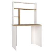 Γραφείο-Βιβλιοθήκη ArteLibre ARAGO Λευκό-Φυσικό Μοριοσανίδα-Μελαμίνη 90x45x148cm