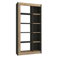 Βιβλιοθήκη ArteLibre ARAI Φυσικό-Ανθρακί Μοριοσανίδα-Μελαμίνη 75x25x148cm