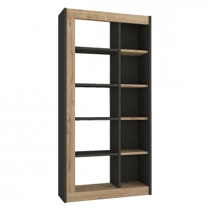 Βιβλιοθήκη ArteLibre ARAI Φυσικό-Ανθρακί Μοριοσανίδα-Μελαμίνη 75x25x148cm