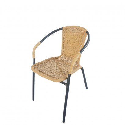Πολυθρόνα ArteLibre Rattan Mercury Μπεζ-Μαύρο 54x61x73cm