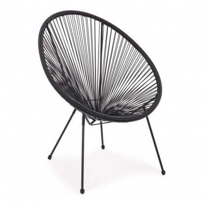 Πολυθρόνα ArteLibre Rattan Saturn Μαύρο 72x78x89cm Πολυθρόνα ArteLibre Rattan Saturn Μαύρο 72x78x89cm