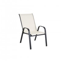 Πολυθρόνα Μεταλλική ArteLibre Neptune Κρεμ-Μαύρο 55x75x95cm