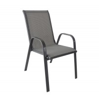 Πολυθρόνα Μεταλλική ArteLibre Neptune Γκρι 55x75x95cm