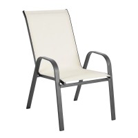 Πολυθρόνα Μεταλλική ArteLibre Neptune Κρεμ-Γκρι 55x75x95cm