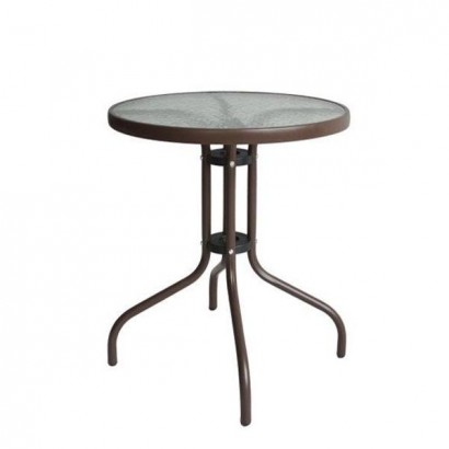 Τραπέζι Μεταλλικό ArteLibre EARTH Καφέ Φ70x70cm