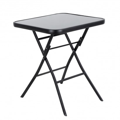 Τραπέζι Μεταλλικό ArteLibre Πτυσσόμενο TAURUS Μαύρο 60x60x70cm