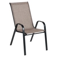 Πολυθρόνα Κήπου ArteLibre NEPTUNE Καφέ-Μαύρο Μέταλλο-Textilene 55x75x95cm