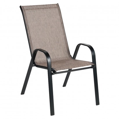 Πολυθρόνα Κήπου ArteLibre NEPTUNE Καφέ-Μαύρο Μέταλλο-Textilene 55x75x95cm Πολυθρόνα Κήπου ArteLibre NEPTUNE Καφέ-Μαύρο Μέταλλο-Textilene 55x75x95cm