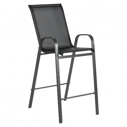 Σκαμπό ArteLibre NEPTUNE Μαύρο Μέταλλο-Textilene 55x70x124cm