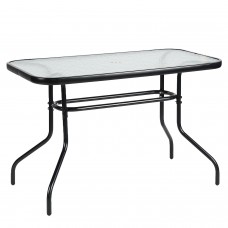 Τραπέζι Κήπου ArteLibre VULCAN Μαύρο Μέταλλο-Γυαλί 110x60x70cm Τραπέζι Κήπου ArteLibre VULCAN Μαύρο Μέταλλο-Γυαλί 110x60x70cm