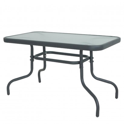 Τραπέζι Κήπου ArteLibre VULCAN Γκρι Μέταλλο-Γυαλί 110x60x70cm