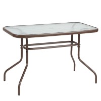 Τραπέζι Κήπου ArteLibre VULCAN Καφέ Μέταλλο-Γυαλί 110x60x70cm