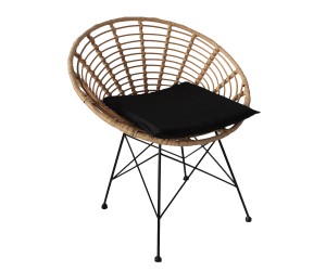 Καρέκλα Κήπου ArteLibre AELIUS Φυσικό-Μαύρο Μέταλλο-Rattan 72x62x78cm