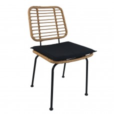 Καρέκλα Κήπου ArteLibre ATIUS Φυσικό-Μαύρο Μέταλλο-Rattan 46.5x55x86cm