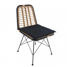 Καρέκλα Κήπου ArteLibre ATILIUS Φυσικό-Μαύρο Μέταλλο-Rattan 46x59x83cm Καρέκλα Κήπου ArteLibre ATILIUS Φυσικό-Μαύρο Μέταλλο-Rattan 46x59x83cm